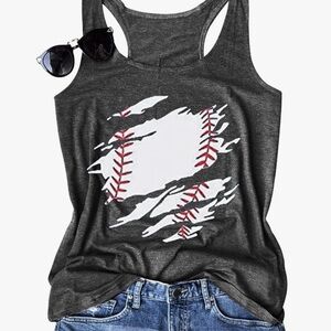 Gray Baseball Graphic Tank Top